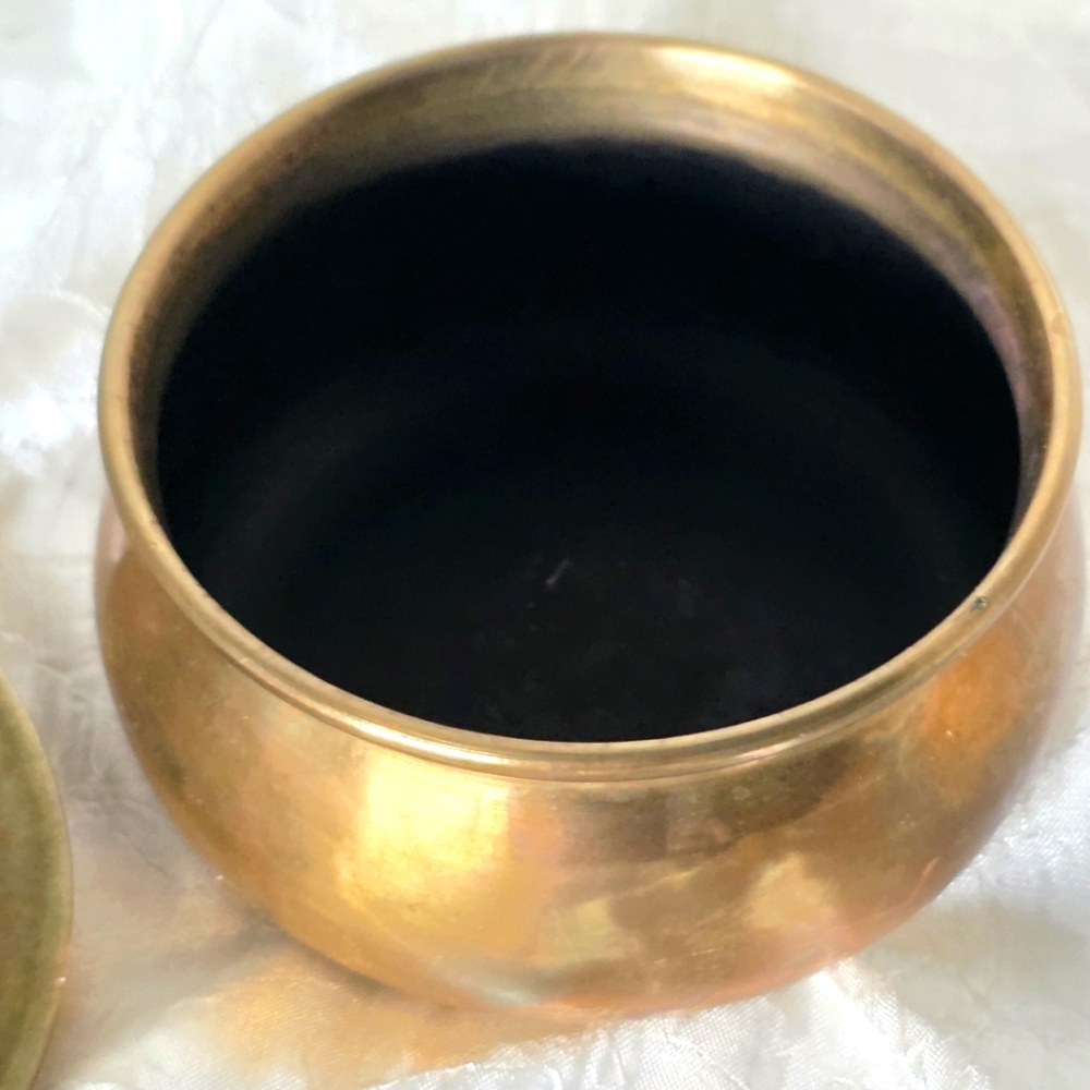 Vintage Brass Bowl and Saucer/Lid - Picture 6 of 12